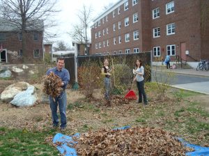 Andrew Homsey at UD rain garden, Apr 2008