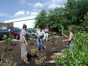 Augering UD rain garden, Jun 2005