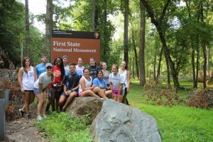 DWRC research students characterizing streams at First State National Park, July 2014