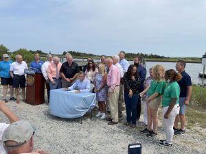 Gov. John Carney signs HB200 the 50 million water fund in Lewes Del. Jul 22 2021