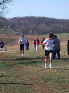Jerry at the Delaware XC championship at Brandywine Creek State Park, Dec 1, 2005