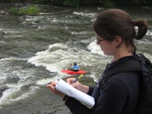 Maureen conducts angler survey at Brandywine Dam No. 1, May 19, 2008
