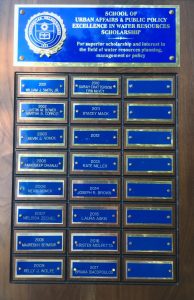 School of Public Policy and Administration Excellence in Water Resources Scholarship Awardees