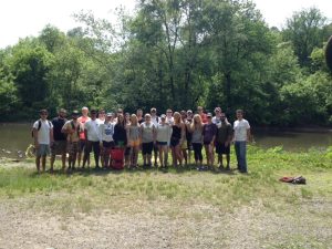 UAPP 411 611 Regional Watershed Management class at White Clay Creek Dam No. 1, May 20 2015