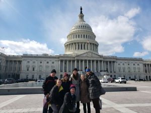 UD Energy and Environmental Policy Graduate Student Kelly Jacobs second from right advocates for Delaware River clean water legislation at Congress Mar 6 2019