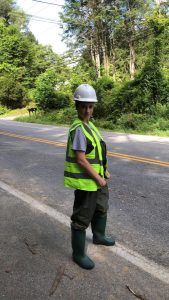 UD Energy and Environmental Policy Grad Student Kelly Jacobs conducts research along White Clay Creek National Wild and Scenic River Spring 2020