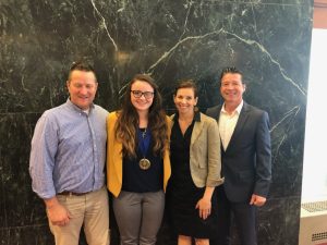 UD Water Science and Policy Graduate Student Jillian Young receives the Biden School Excellence in Water Resources Scholarship Award May 15 2019